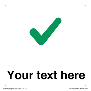 Custom plain background, green tick sign